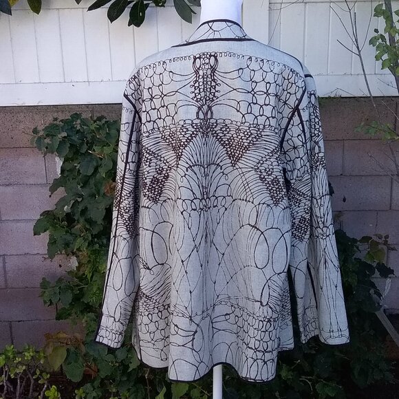 CHICO’S Drape Front Open Jacket Reversible Tan and brown Size 3=XL - Picture 6 of 12